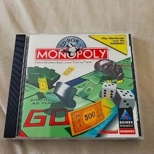 Vintage Monopoly PC Windows CD-ROM Software Computer Video Game Hasbro